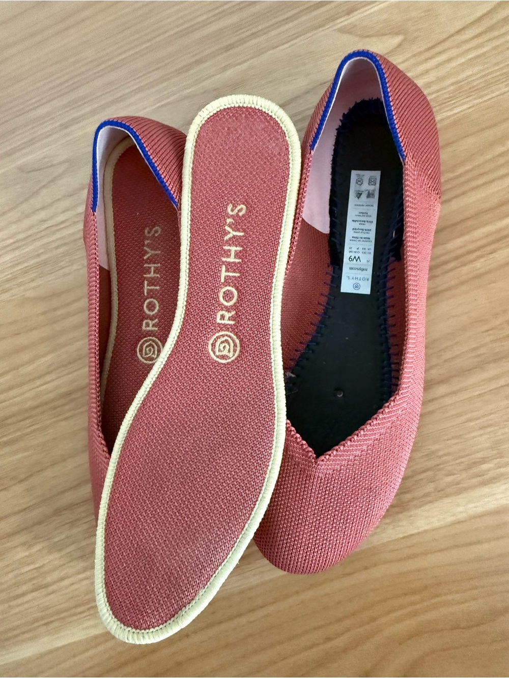 Rothy's Copper Rose Knit Round Toe Ballet Flat loafer Size 9 - Picture 7 of 7
